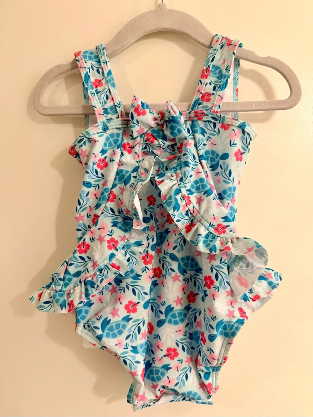 Flap Happy NWT Delaney Hip Ruffle (Floral & Turtle) One-Piece Swimsuit